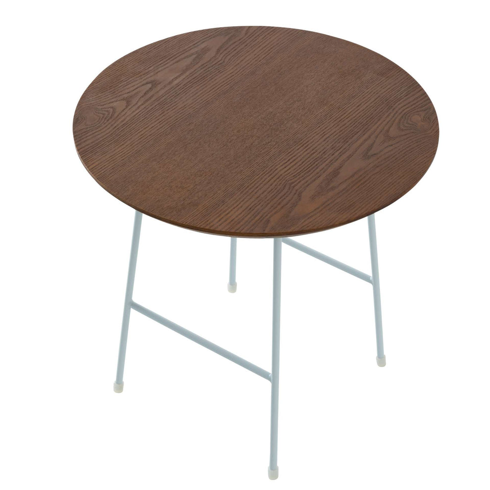LeisureMod Rossmore Mid Century Modern Round Side Table With White Steel Frame | Side Tables | Modishstore - 21