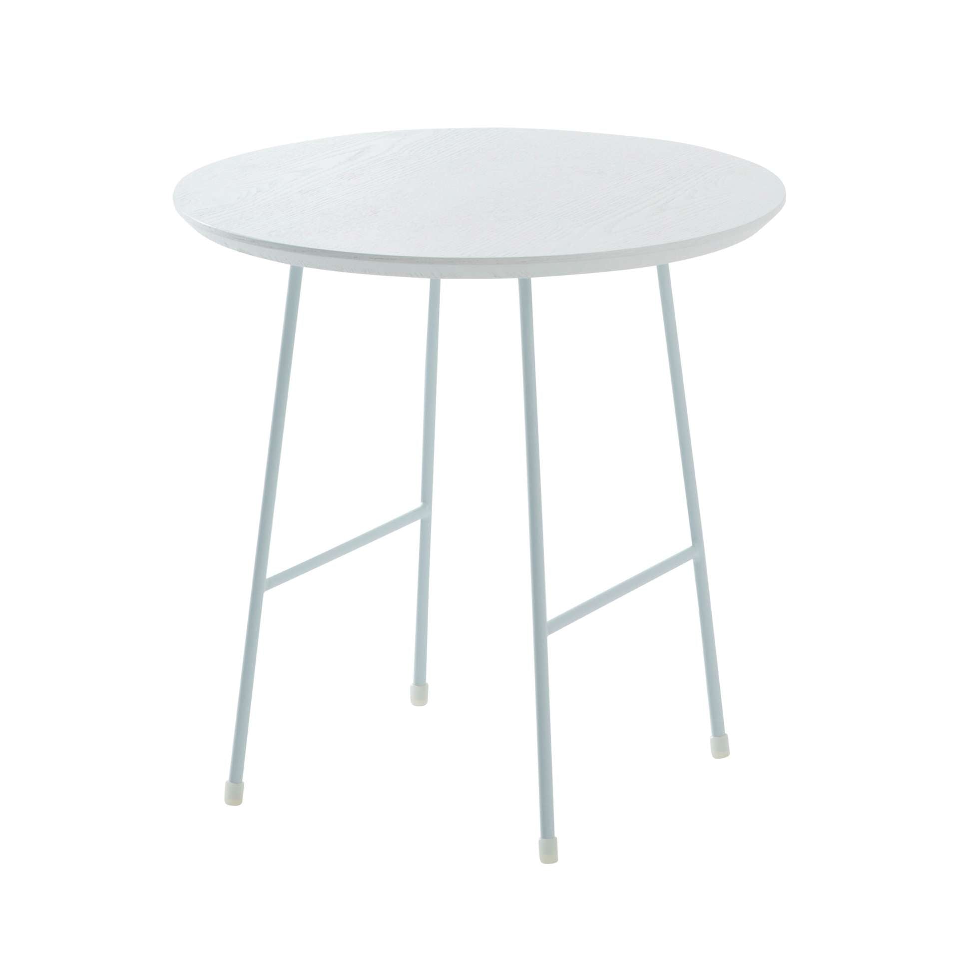 LeisureMod Rossmore Mid Century Modern Round Side Table With White Steel Frame | Side Tables | Modishstore - 25