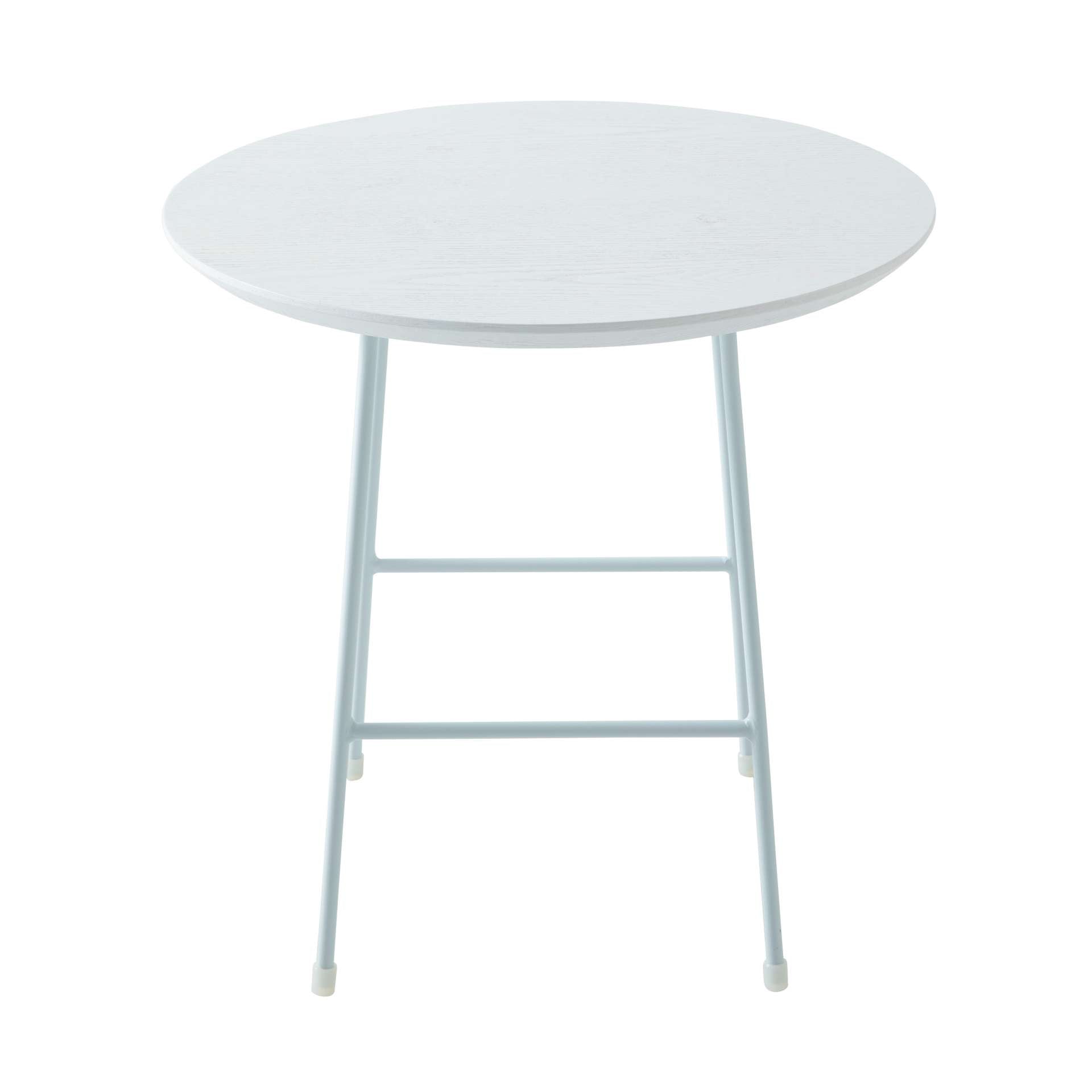 LeisureMod Rossmore Mid Century Modern Round Side Table With White Steel Frame | Side Tables | Modishstore - 26