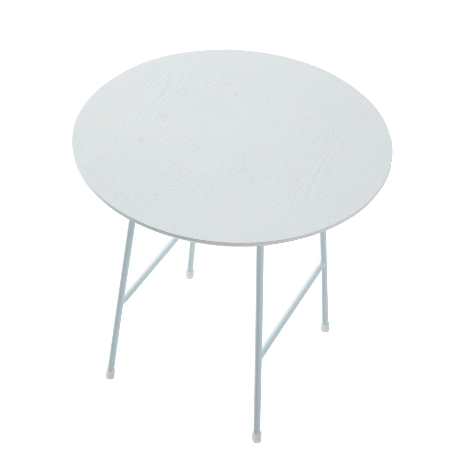 LeisureMod Rossmore Mid Century Modern Round Side Table With White Steel Frame | Side Tables | Modishstore - 28