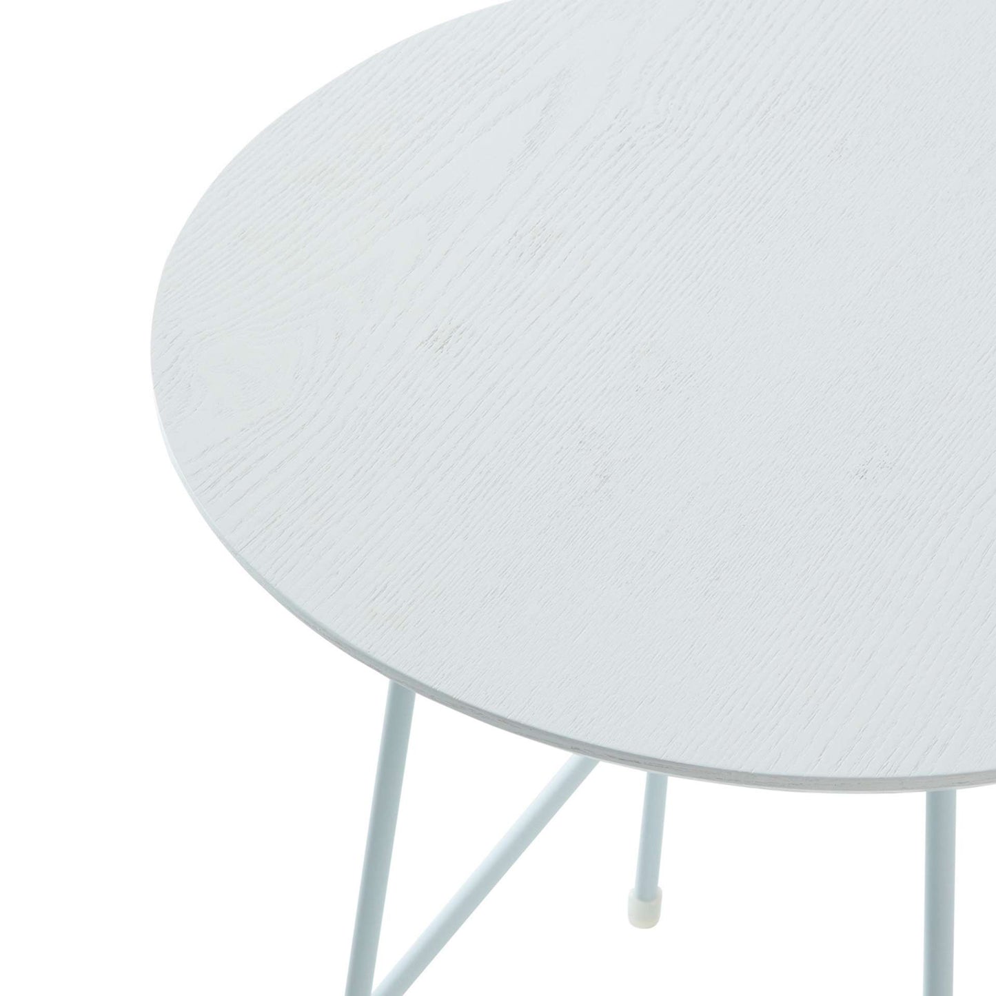 LeisureMod Rossmore Mid Century Modern Round Side Table With White Steel Frame | Side Tables | Modishstore - 23