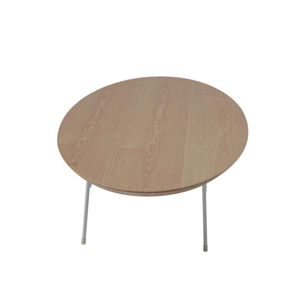 LeisureMod Rossmore Oval Coffee Table with Ash Veneer Top and White Powder Coated Steel Frame | Coffee Tables | Modishstore - 8
