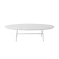 LeisureMod Rossmore Oval Coffee Table with Ash Veneer Top and White Powder Coated Steel Frame | Coffee Tables | Modishstore - 20