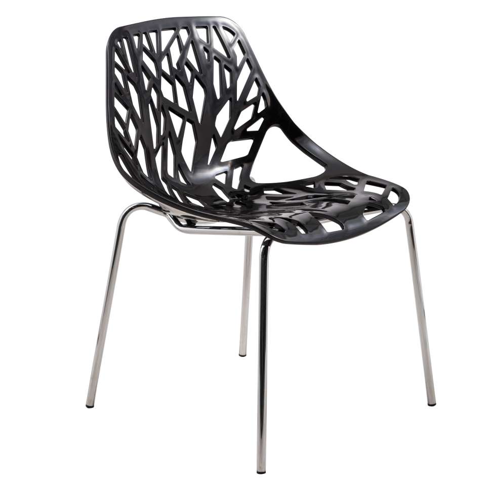 Leisuremod Ravenna Mid-Century Modern 5-Piece Metal Dining Set with 4 Stackable Plastic Chairs | Dining Sets | Modishstore - 9
