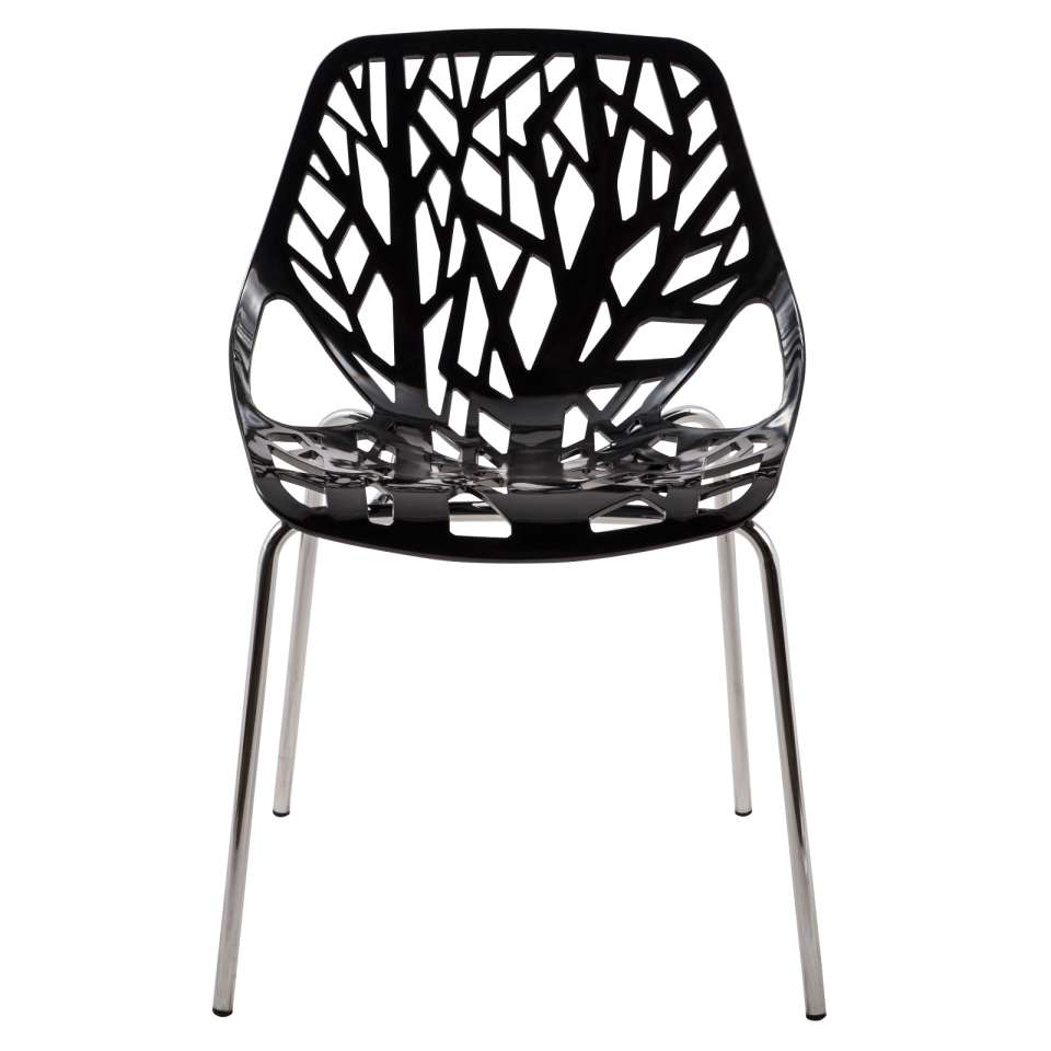 Leisuremod Ravenna Mid-Century Modern 5-Piece Metal Dining Set with 4 Stackable Plastic Chairs | Dining Sets | Modishstore - 10