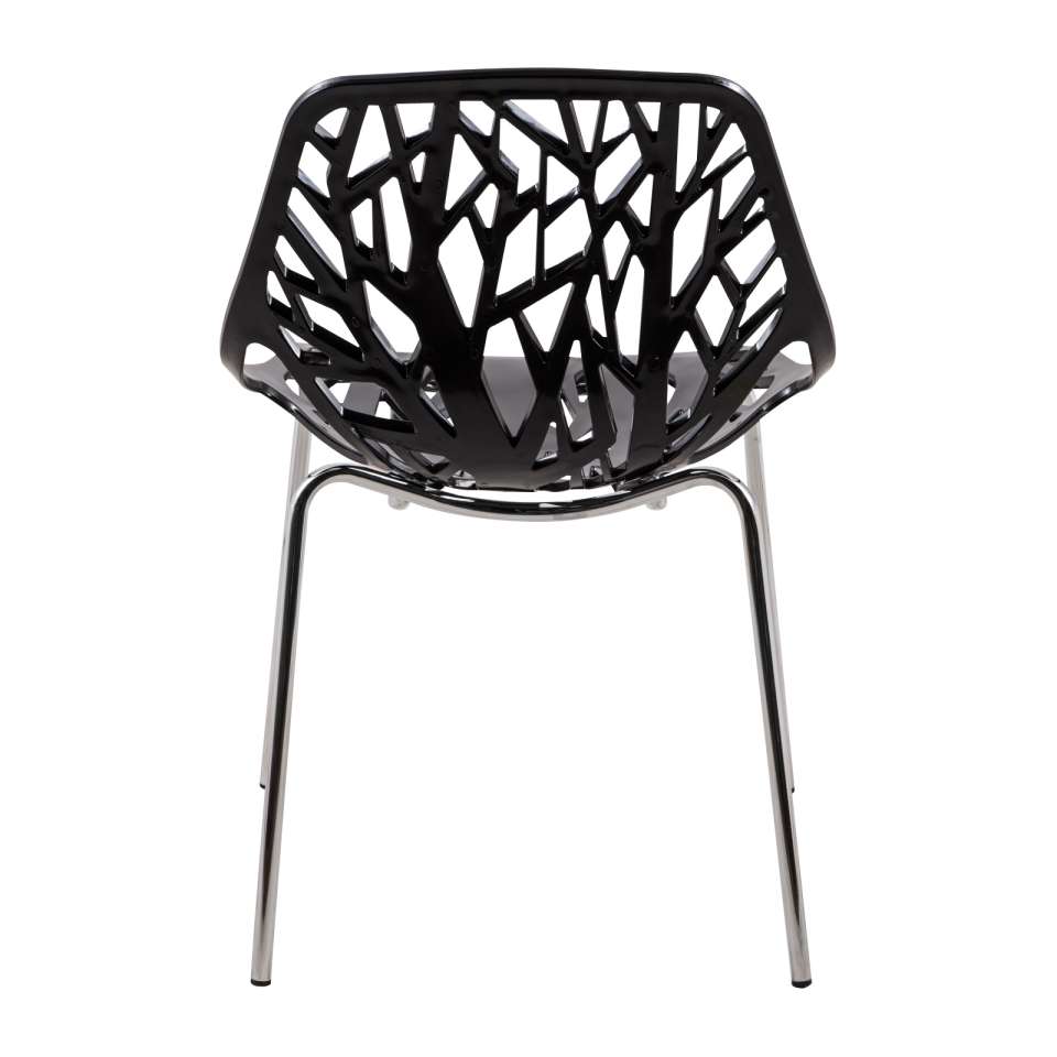 Leisuremod Ravenna Mid-Century Modern 5-Piece Metal Dining Set with 4 Stackable Plastic Chairs | Dining Sets | Modishstore - 12
