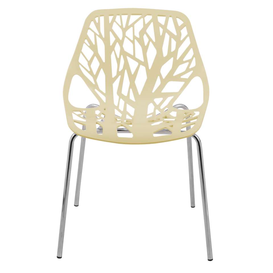 Leisuremod Ravenna Mid-Century Modern 5-Piece Metal Dining Set with 4 Stackable Plastic Chairs | Dining Sets | Modishstore - 40