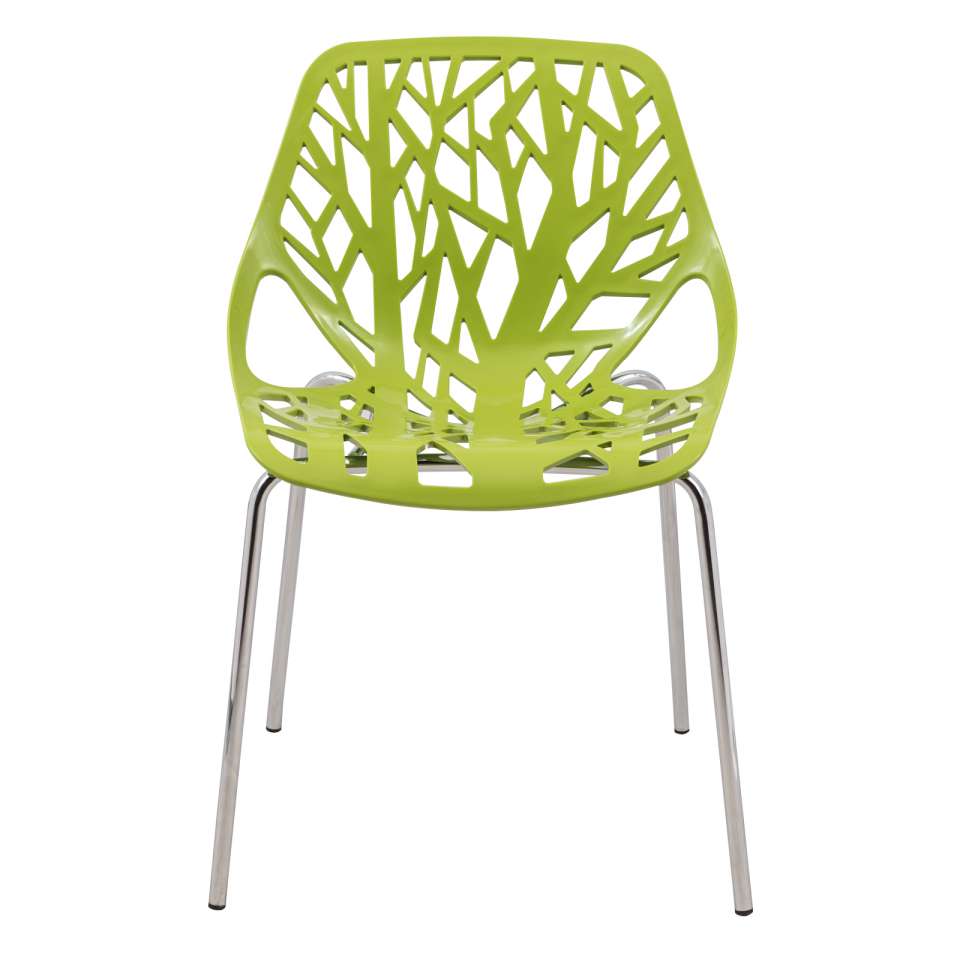 Leisuremod Ravenna Mid-Century Modern 5-Piece Metal Dining Set with 4 Stackable Plastic Chairs | Dining Sets | Modishstore - 53