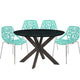 Leisuremod Ravenna Mid-Century Modern 5-Piece Metal Dining Set with 4 Stackable Plastic Chairs | Dining Sets | Modishstore - 59