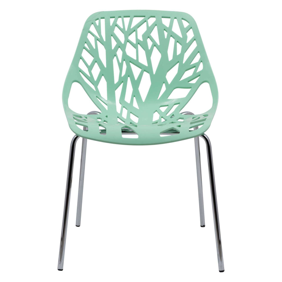 Leisuremod Ravenna Mid-Century Modern 5-Piece Metal Dining Set with 4 Stackable Plastic Chairs | Dining Sets | Modishstore - 71
