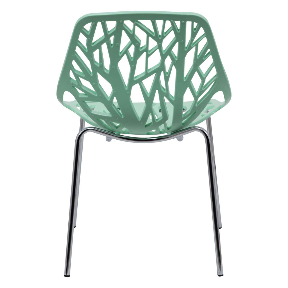 Leisuremod Ravenna Mid-Century Modern 5-Piece Metal Dining Set with 4 Stackable Plastic Chairs | Dining Sets | Modishstore - 68
