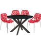 Leisuremod Ravenna Mid-Century Modern 5-Piece Metal Dining Set with 4 Stackable Plastic Chairs | Dining Sets | Modishstore - 93