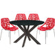 Leisuremod Ravenna Mid-Century Modern 5-Piece Metal Dining Set with 4 Stackable Plastic Chairs | Dining Sets | Modishstore - 93