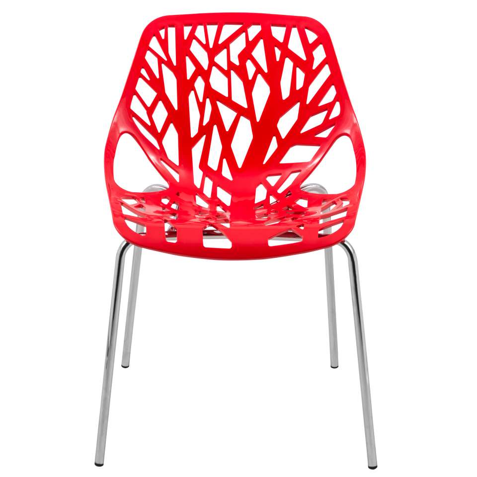 Leisuremod Ravenna Mid-Century Modern 5-Piece Metal Dining Set with 4 Stackable Plastic Chairs | Dining Sets | Modishstore - 101