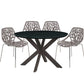 Leisuremod Ravenna Mid-Century Modern 5-Piece Metal Dining Set with 4 Stackable Plastic Chairs | Dining Sets | Modishstore - 107