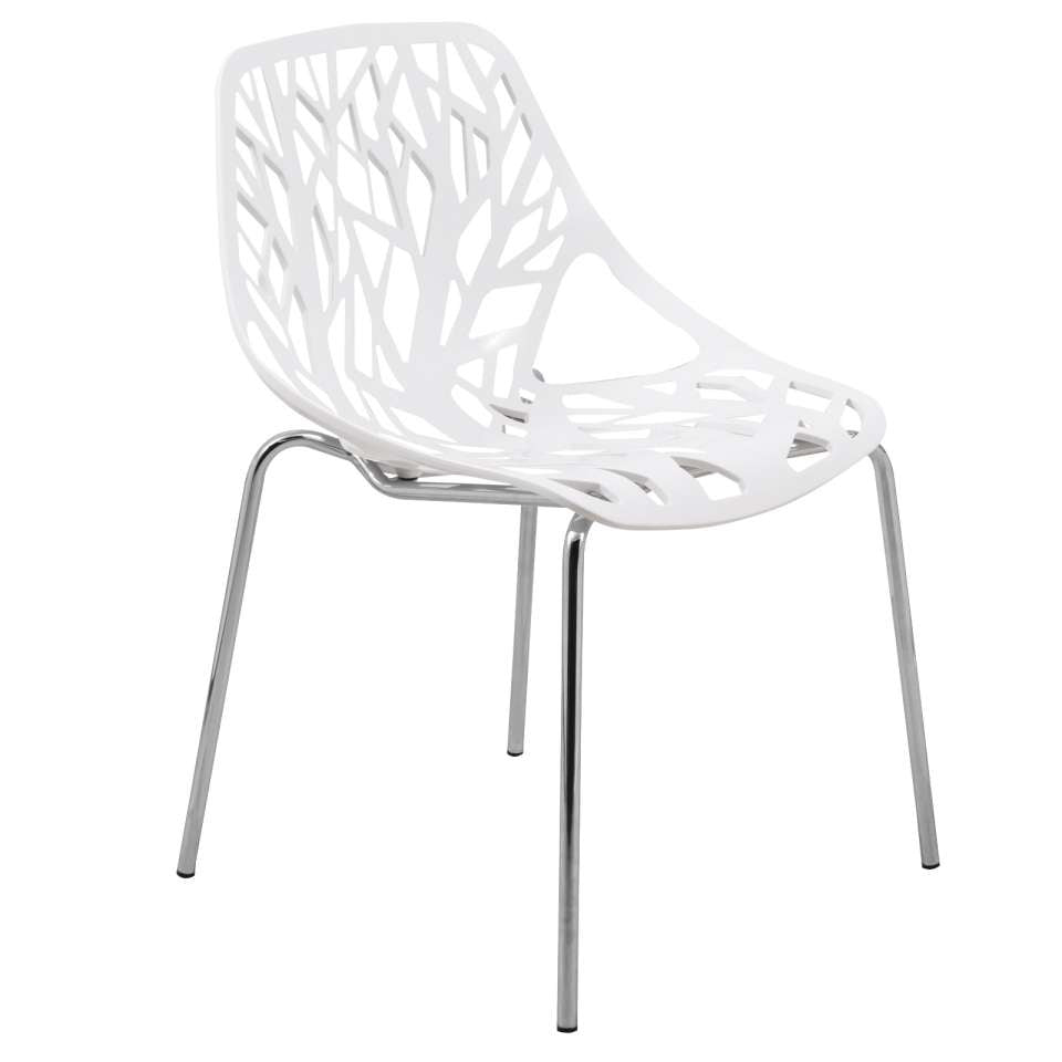 Leisuremod Ravenna Mid-Century Modern 5-Piece Metal Dining Set with 4 Stackable Plastic Chairs | Dining Sets | Modishstore - 130