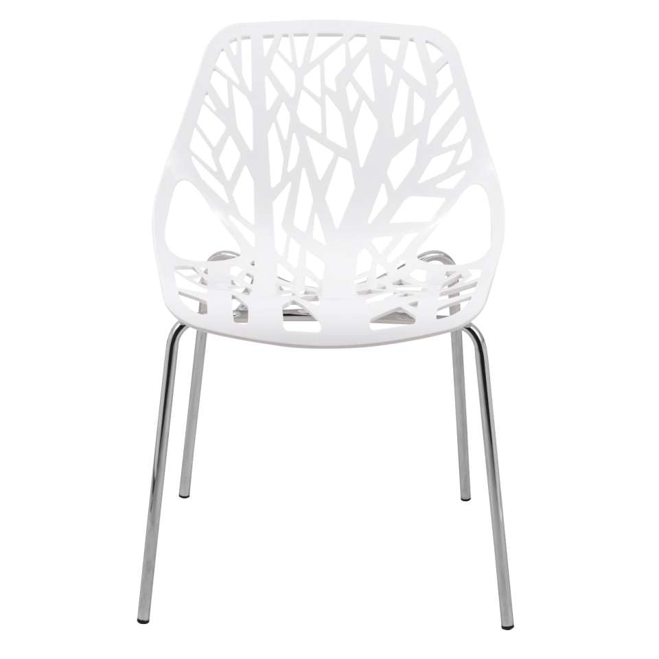 Leisuremod Ravenna Mid-Century Modern 5-Piece Metal Dining Set with 4 Stackable Plastic Chairs | Dining Sets | Modishstore - 131