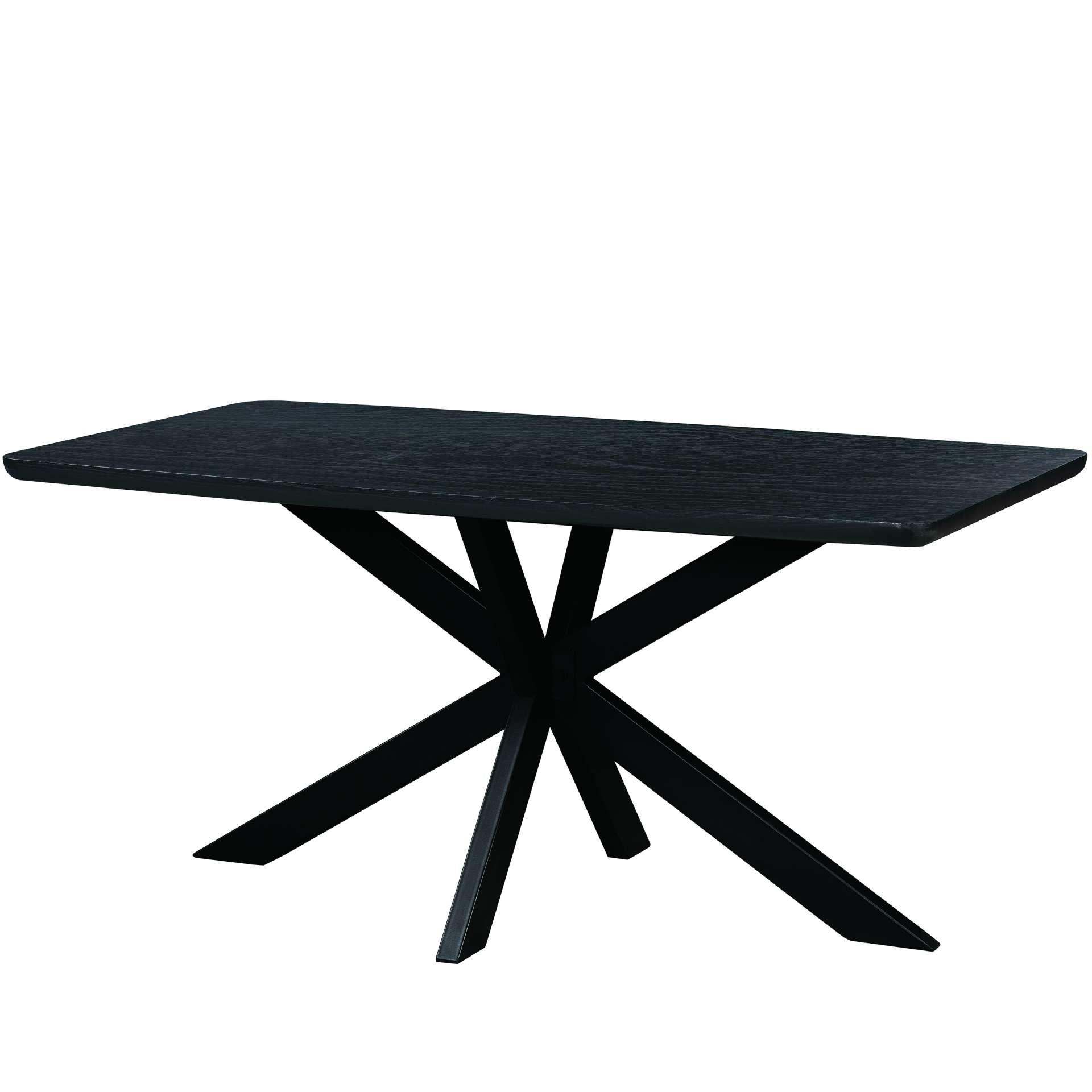 LeisureMod Ravenna 63" Rectangular Wood Dining Table With Modern Metal Base | Dining Tables | Modishstore - 3