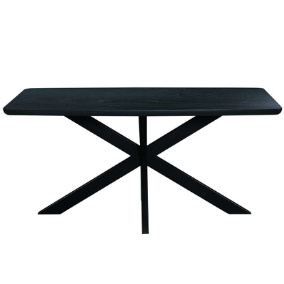 LeisureMod Ravenna 63" Rectangular Wood Dining Table With Modern Metal Base | Dining Tables | Modishstore - 2