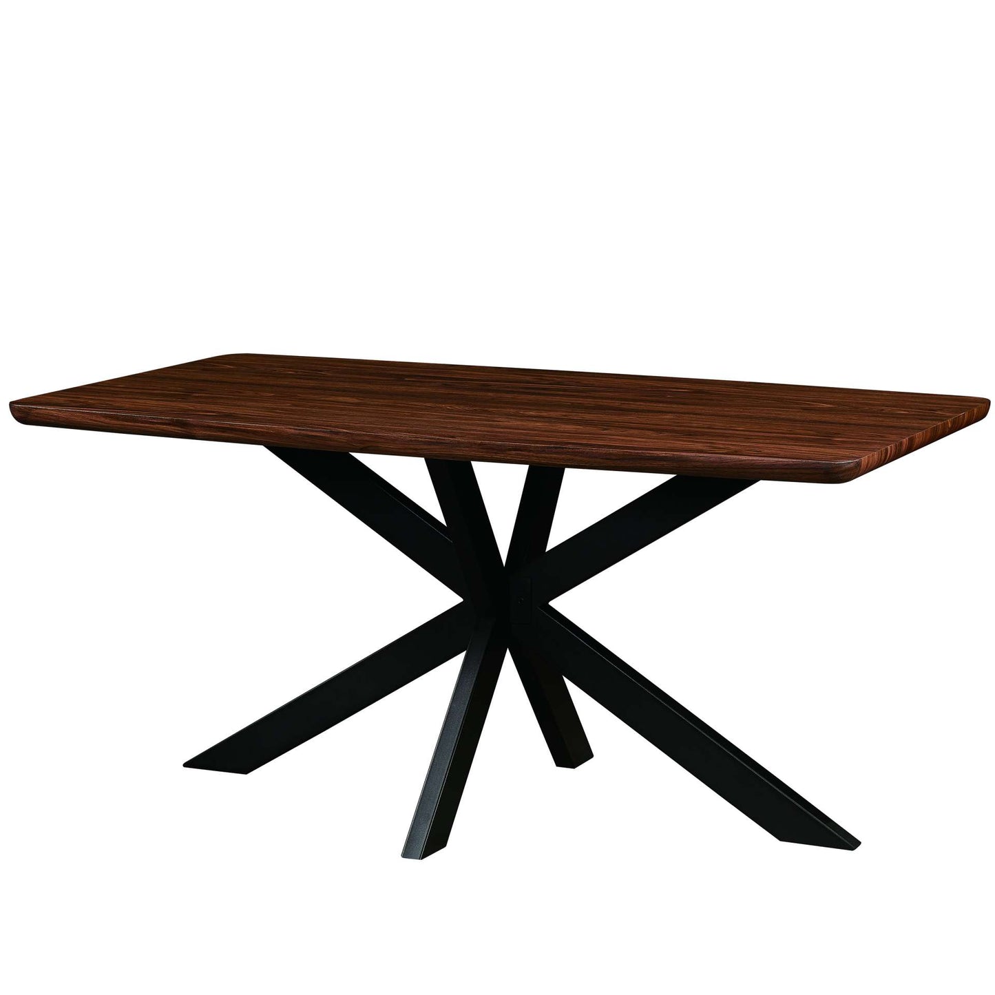 LeisureMod Ravenna 63" Rectangular Wood Dining Table With Modern Metal Base | Dining Tables | Modishstore - 12