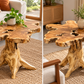 Teak Wood Slice Live Edge Accent Tables by Artisan Living