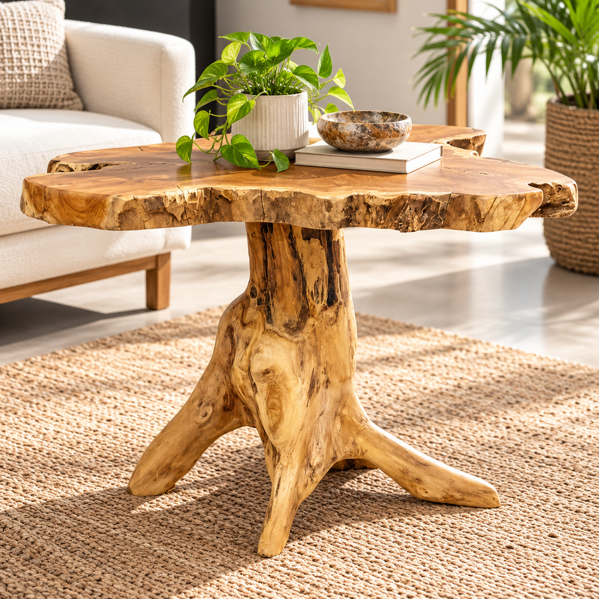 Teak Wood Slice Live Edge Accent Tables by Artisan Living