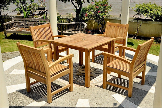 Bahama Sahara 5-Pieces Bistro Table By Anderson Teak | Outdoor Dining Sets | Modishstore
