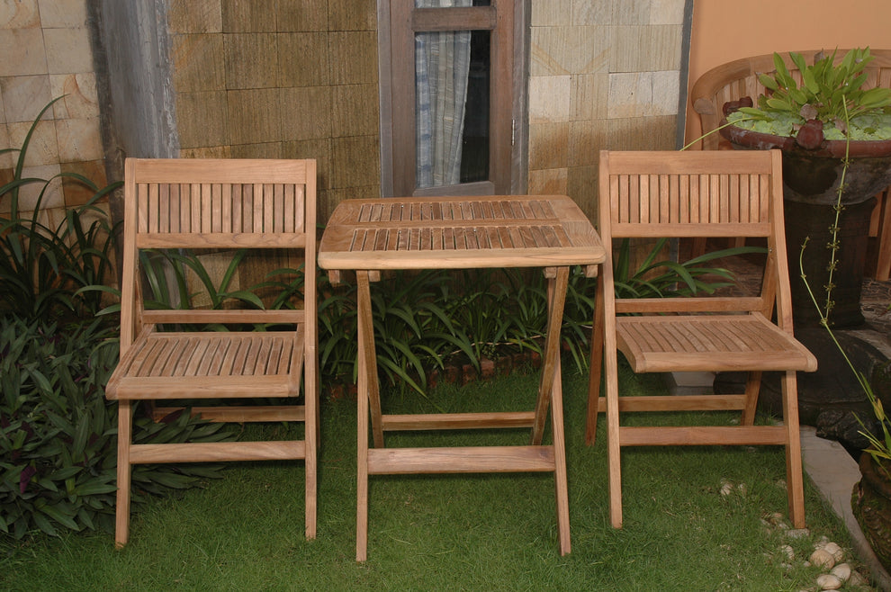 Windsor 3-Pieces Square Bistro Set  By Anderson Teak | Outdoor Dining Sets | Modishstore - 4