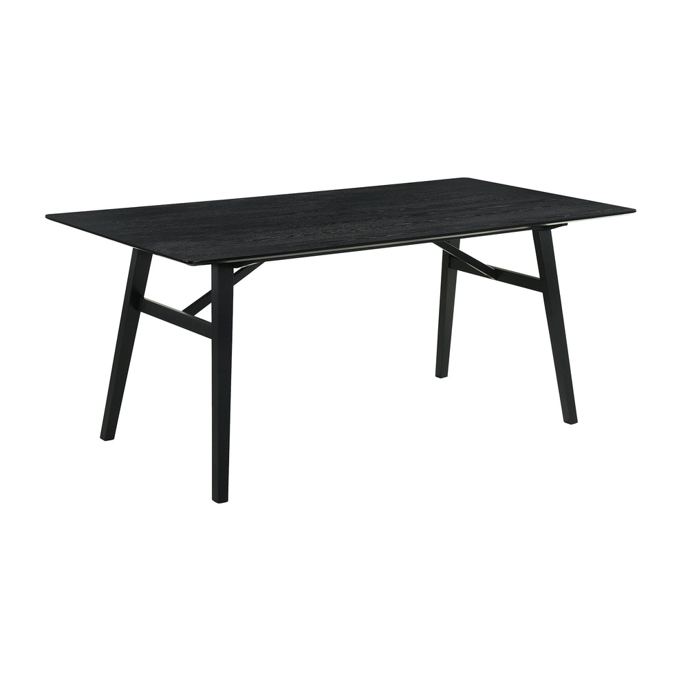 Channell 7 Piece Black Wood Dining Table Set with Charcoal Fabric By Armen Living | Dining Sets | Modishstore - 5