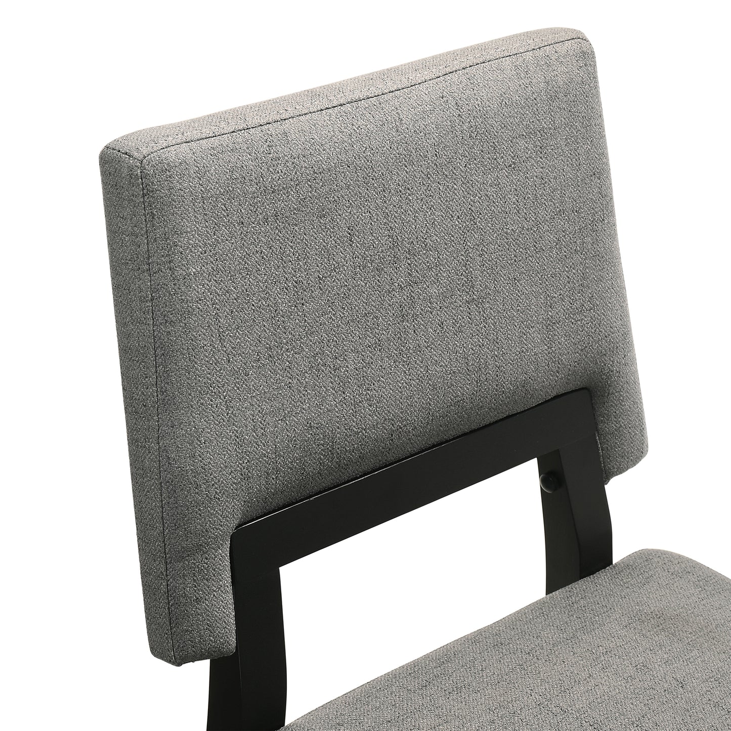 Channell 7 Piece Black Wood Dining Table Set with Charcoal Fabric By Armen Living | Dining Sets | Modishstore - 7