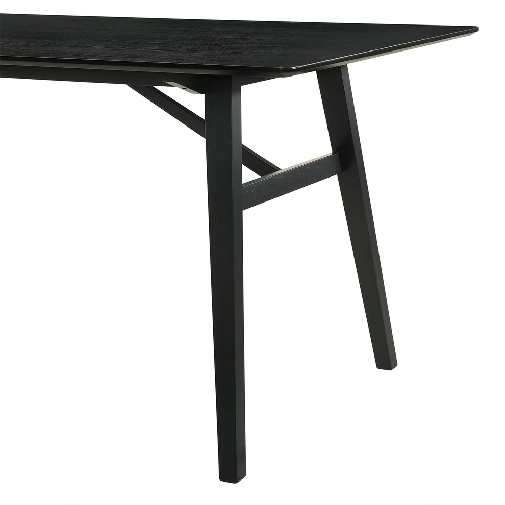 Channell 7 Piece Black Wood Dining Table Set with Charcoal Fabric By Armen Living | Dining Sets | Modishstore - 9