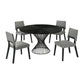 Cirque Channell 5 Piece Black Wood Dining Table Set with Charcoal Fabric By Armen Living | Dining Sets | Modishstore - 2