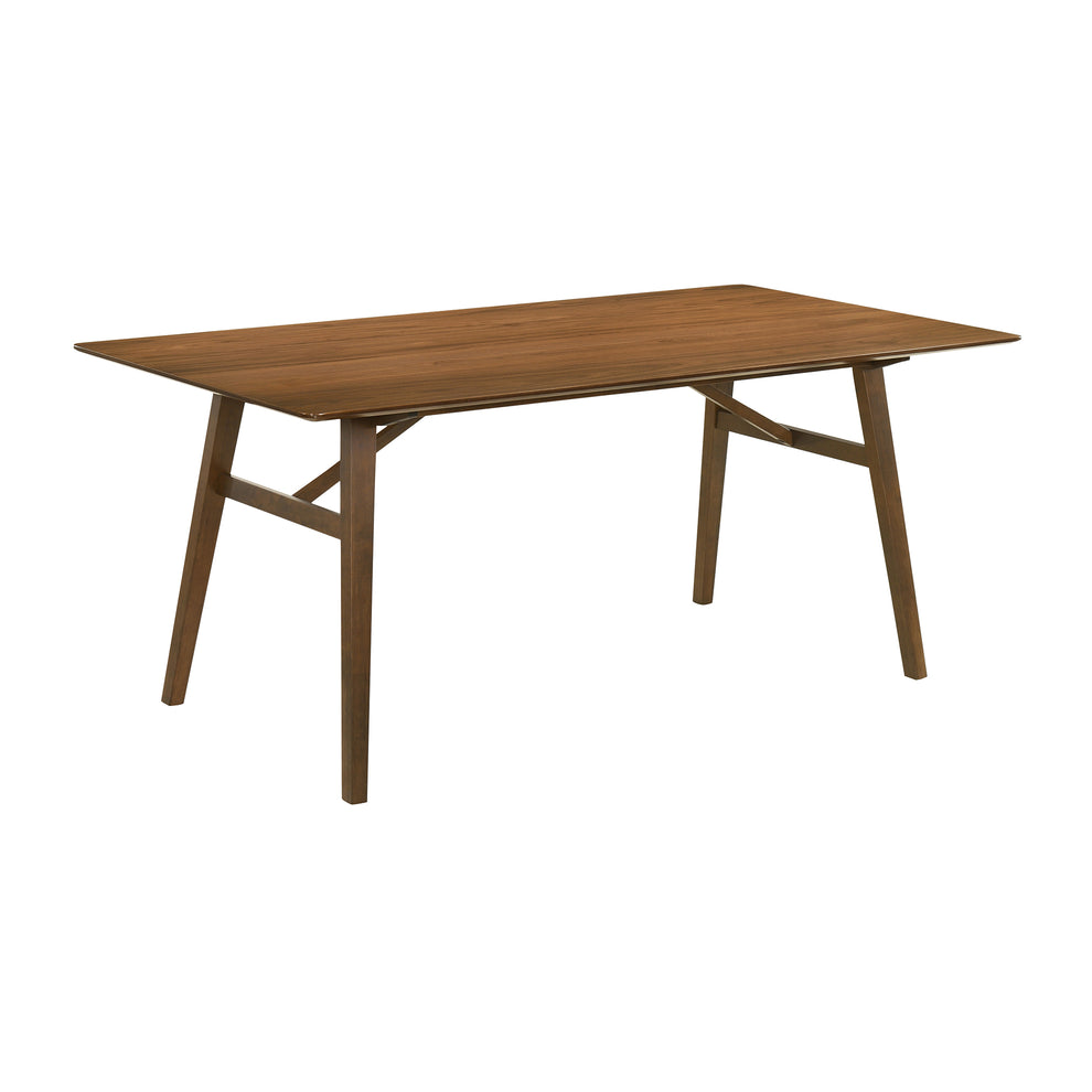 Channell 5 Piece Walnut Wood Dining Table Set with Benches in Charcoal Fabric By Armen Living | Dining Sets | Modishstore - 7