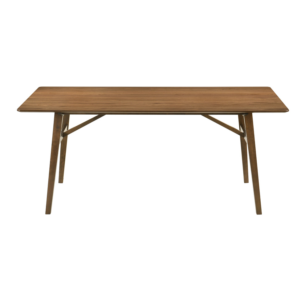 Channell 5 Piece Walnut Wood Dining Table Set with Benches in Charcoal Fabric By Armen Living | Dining Sets | Modishstore - 11