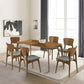 Kalia 7 Piece Wood Dining Set in Walnut Finish with Blue Fabric By Armen Living | Dining Sets | Modishstore - 12