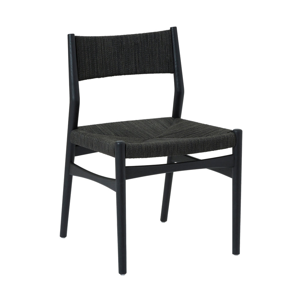 Pasadena Erie 5 Piece Oval Dining Set in Walnut and Black Finish with Paper Cord Chairs By Armen Living | Dining Sets | Modishstore - 3