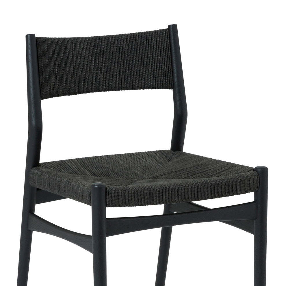 Pasadena Erie 5 Piece Oval Dining Set in Walnut and Black Finish with Paper Cord Chairs By Armen Living | Dining Sets | Modishstore - 7