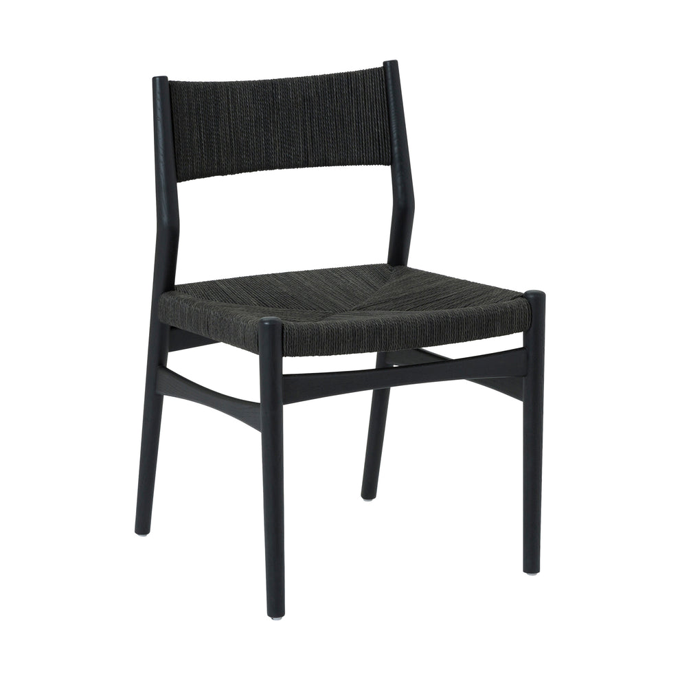 Pasadena Erie 6 Piece Oval Dining Set with Buffet and Paper Cord Chairs in Black Finish with Walnut Finish Table Top By Armen Living | Dining Sets | Modishstore - 3
