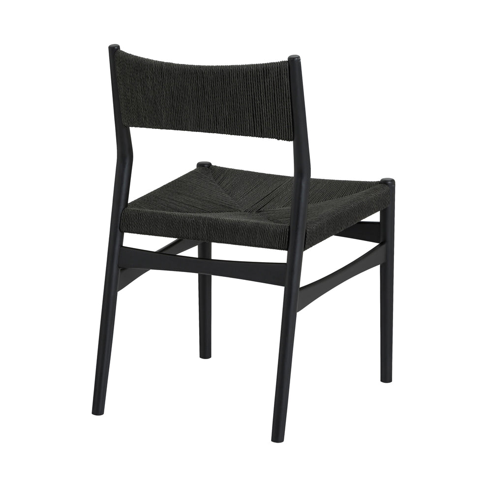 Pasadena Erie 5 Piece Round Dining Set in Walnut and Black Finish with Paper Cord Chairs By Armen Living | Dining Sets | Modishstore - 4