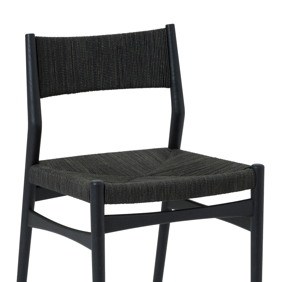Pasadena Erie 5 Piece Round Dining Set in Walnut and Black Finish with Paper Cord Chairs By Armen Living | Dining Sets | Modishstore - 6