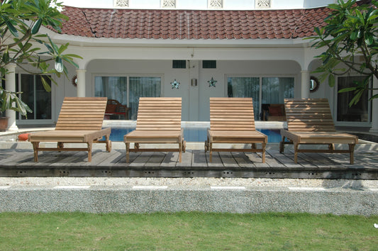 Capri Sun Lounger 4-Pieces Set By Anderson Teak | Outdoor Chaise Lounges | Modishstore