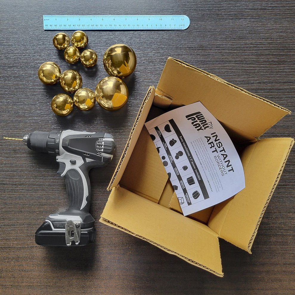 Wall Play™: Orb, Gold Gloss, Set/10 By Gold Leaf | Wall Art | Modishstore - 3