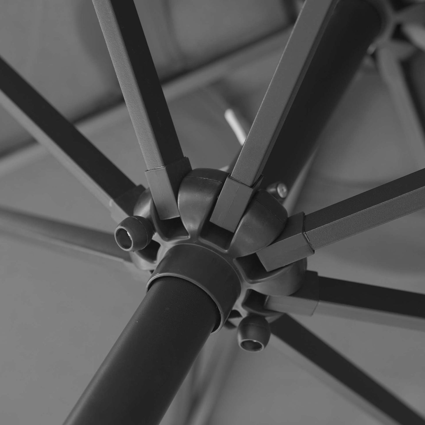 LeisureMod Sierra Modern 9 ft Steel Market Patio Umbrella With Solar Powerd LED & Tilt | Umbrellas | Modishstore - 35