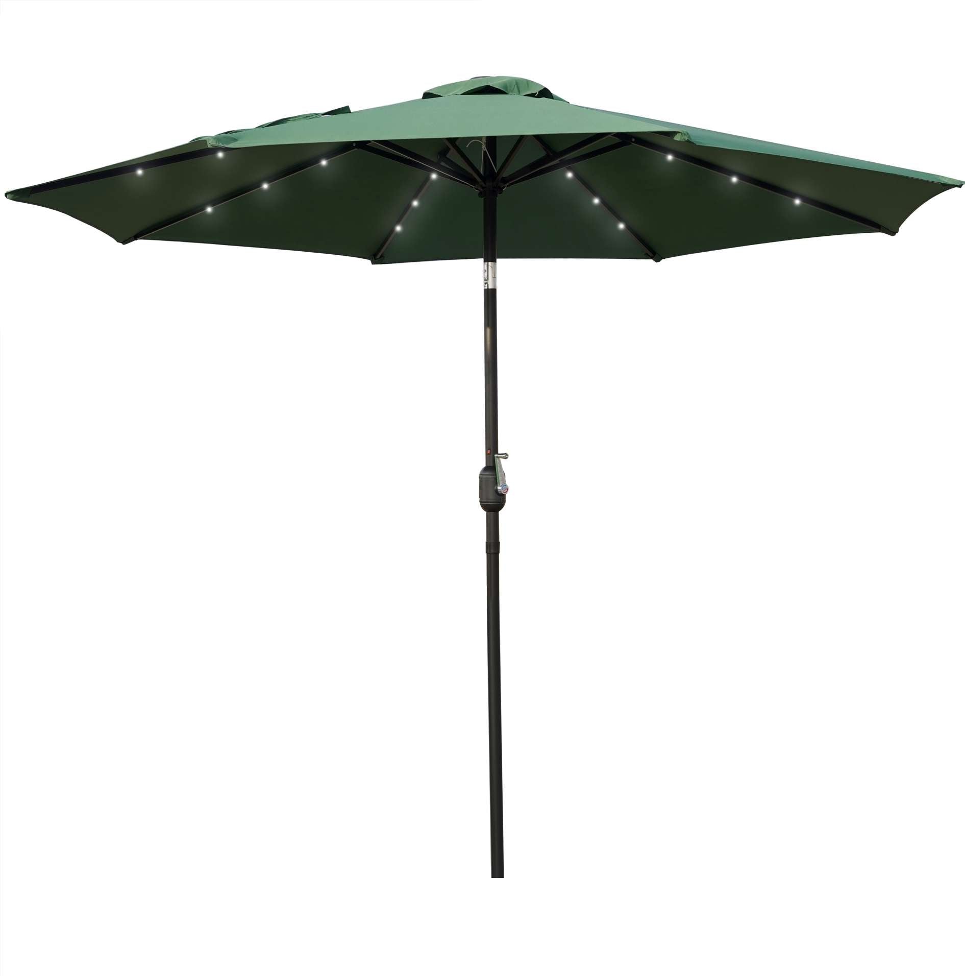 LeisureMod Sierra Modern 9 ft Steel Market Patio Umbrella With Solar Powerd LED & Tilt | Umbrellas | Modishstore - 14