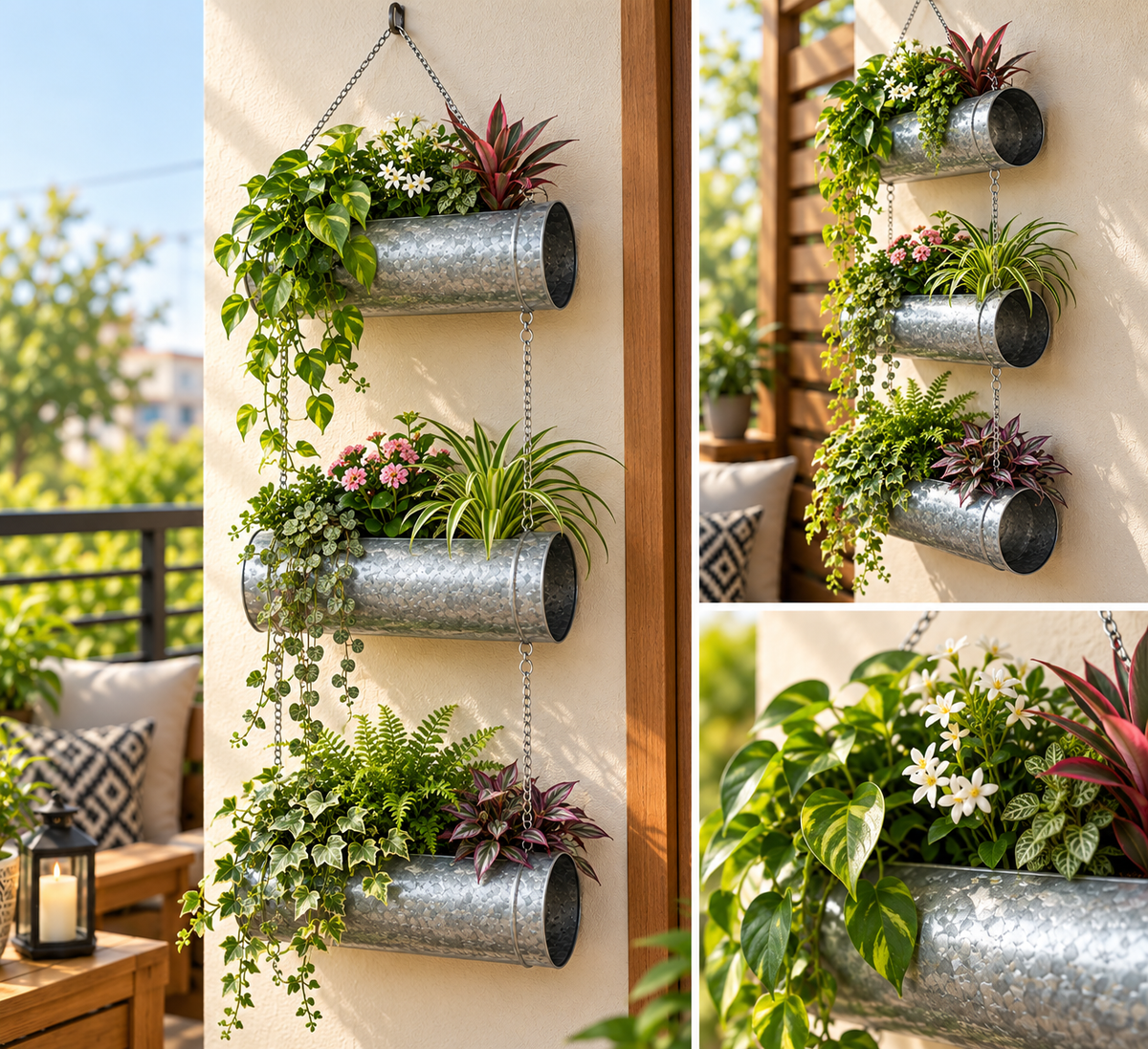 Cera Metal 3 Tiered Hanging Planter/Wall Planter