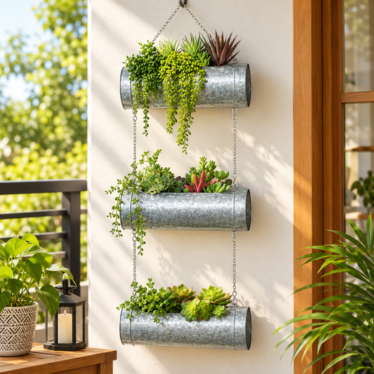 Cera Metal 3 Tiered Hanging Planter/Wall Planter