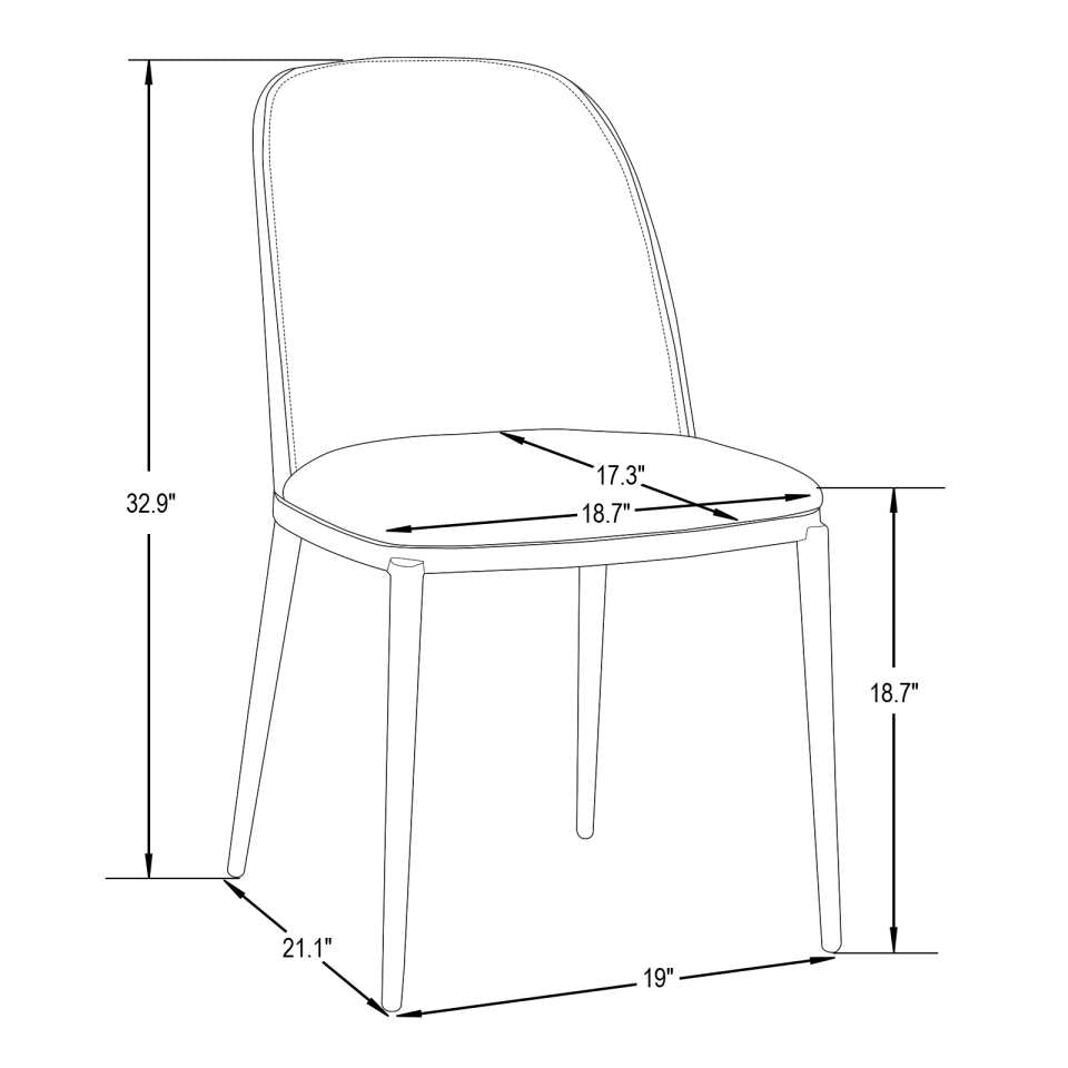 LeisureMod Tule Mid-Century Modern Dining Side Chair with Velvet Seat - TCBL18BU | Dining Chairs | Modishstore - 4