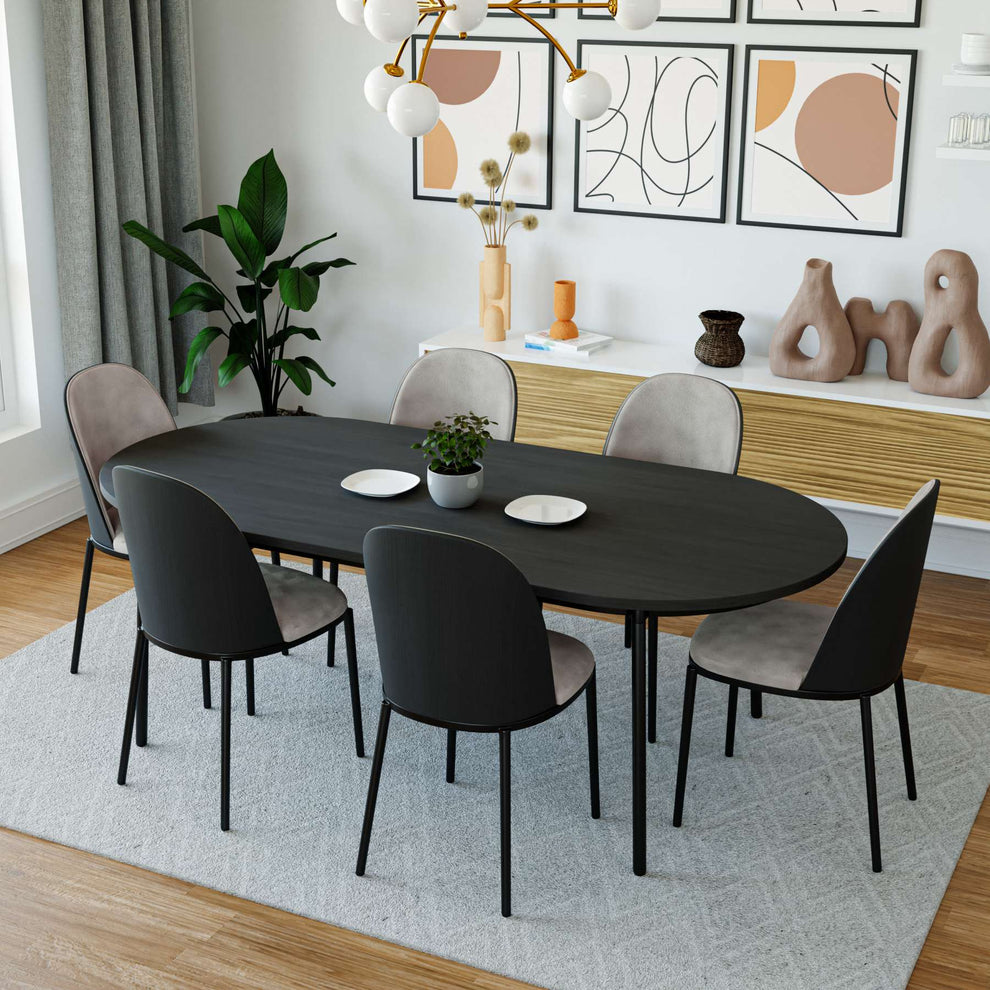 LeisureMod Tule Mid-Century Modern Dining Side Chair with Velvet Seat - TCBL18BU | Dining Chairs | Modishstore - 14