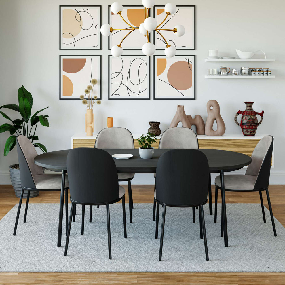 LeisureMod Tule Mid-Century Modern Dining Side Chair with Velvet Seat - TCBL18BU | Dining Chairs | Modishstore - 13