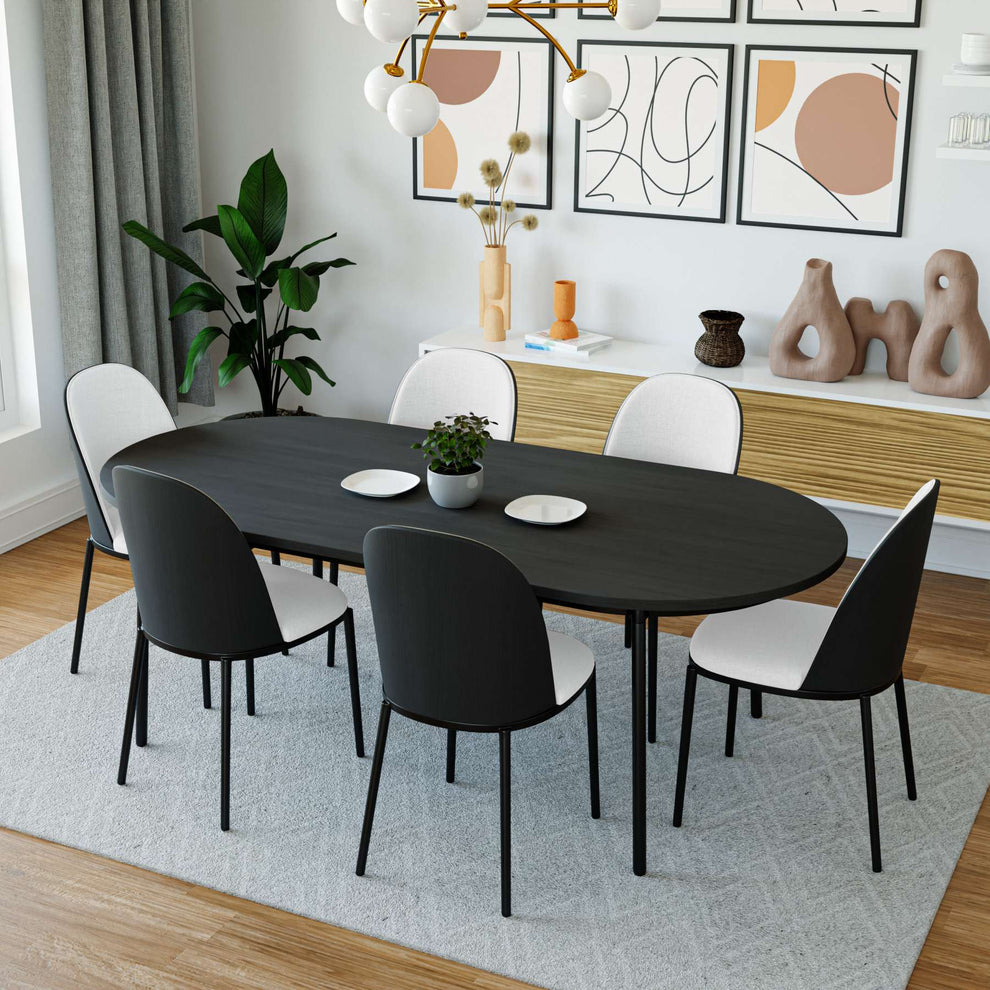 LeisureMod Tule Mid-Century Modern Dining Side Chair with Velvet Seat - TCBL18BU | Dining Chairs | Modishstore - 25